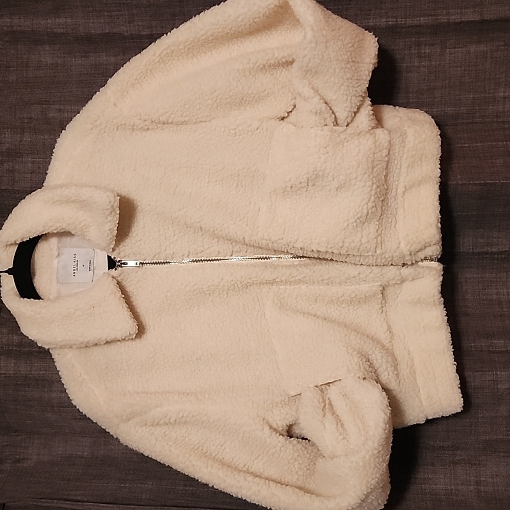 E7C Medium Angel Kiss Off White Cream Jacket Teddy Coat